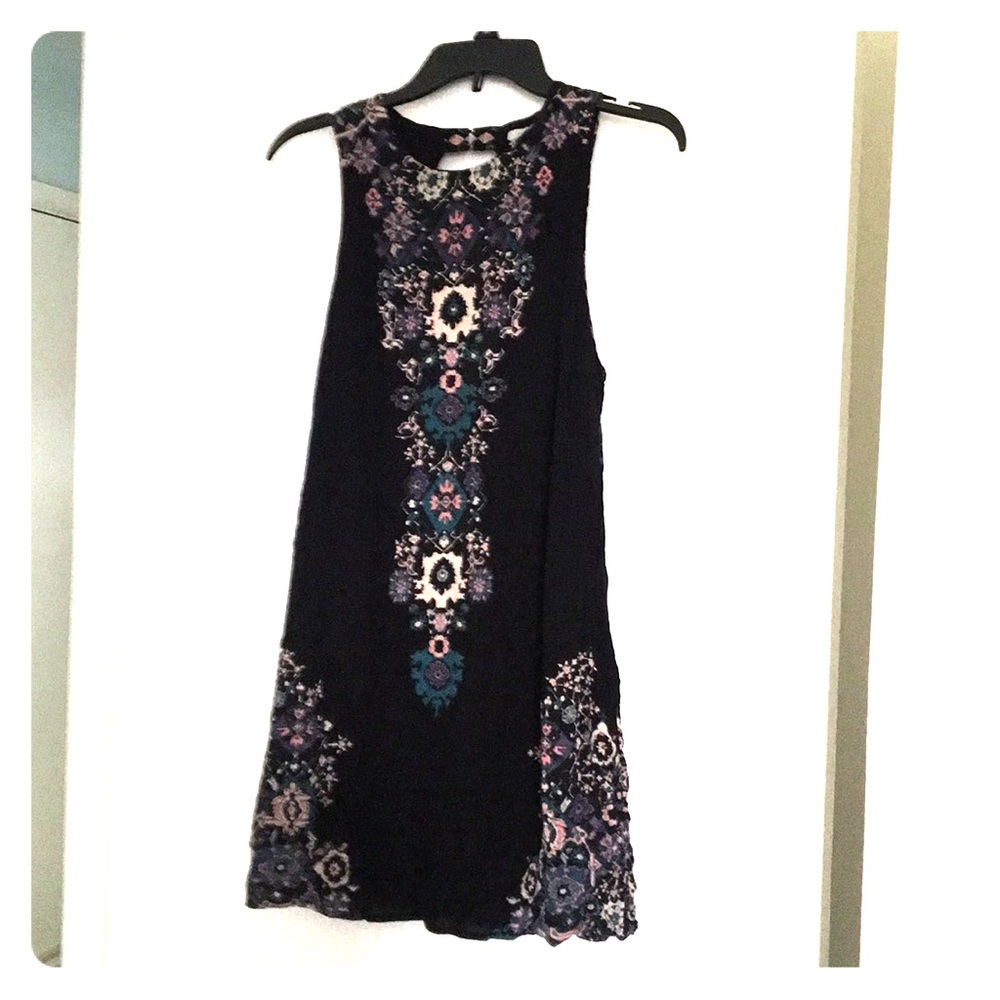 Black dress with paisley detailing